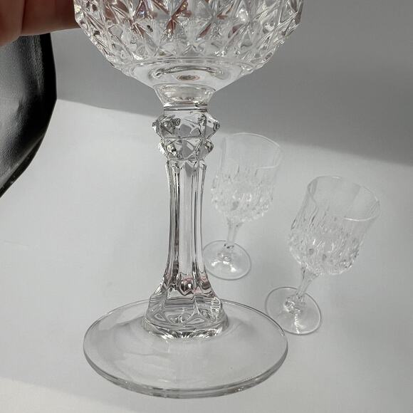 Vintage Luminarc Arc International Wine Cordial Glasses 3 Piece Clear Crystal - Picture 3 of 9